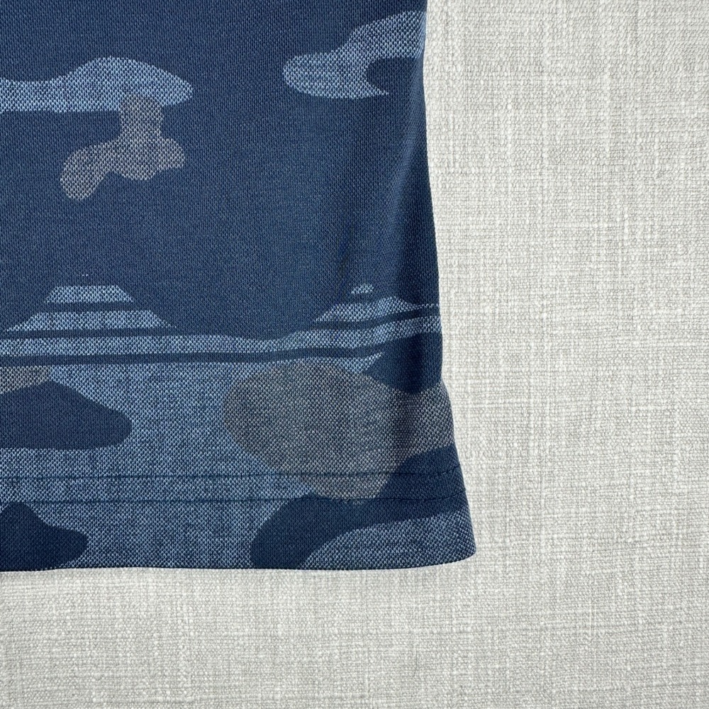 TravisMathew Polo Shirt Mens Small Blue Camo Tropical Palm Tree Short Sleeve EUC - Picture 9 of 15